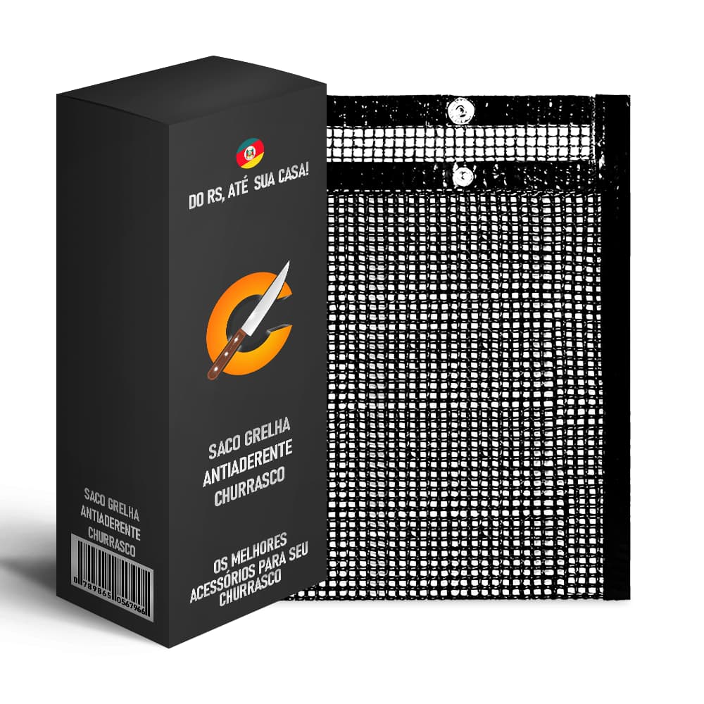 EasyBBQ Saco Grelha Antiaderente Churrasco Legumes/Frutos do Mar