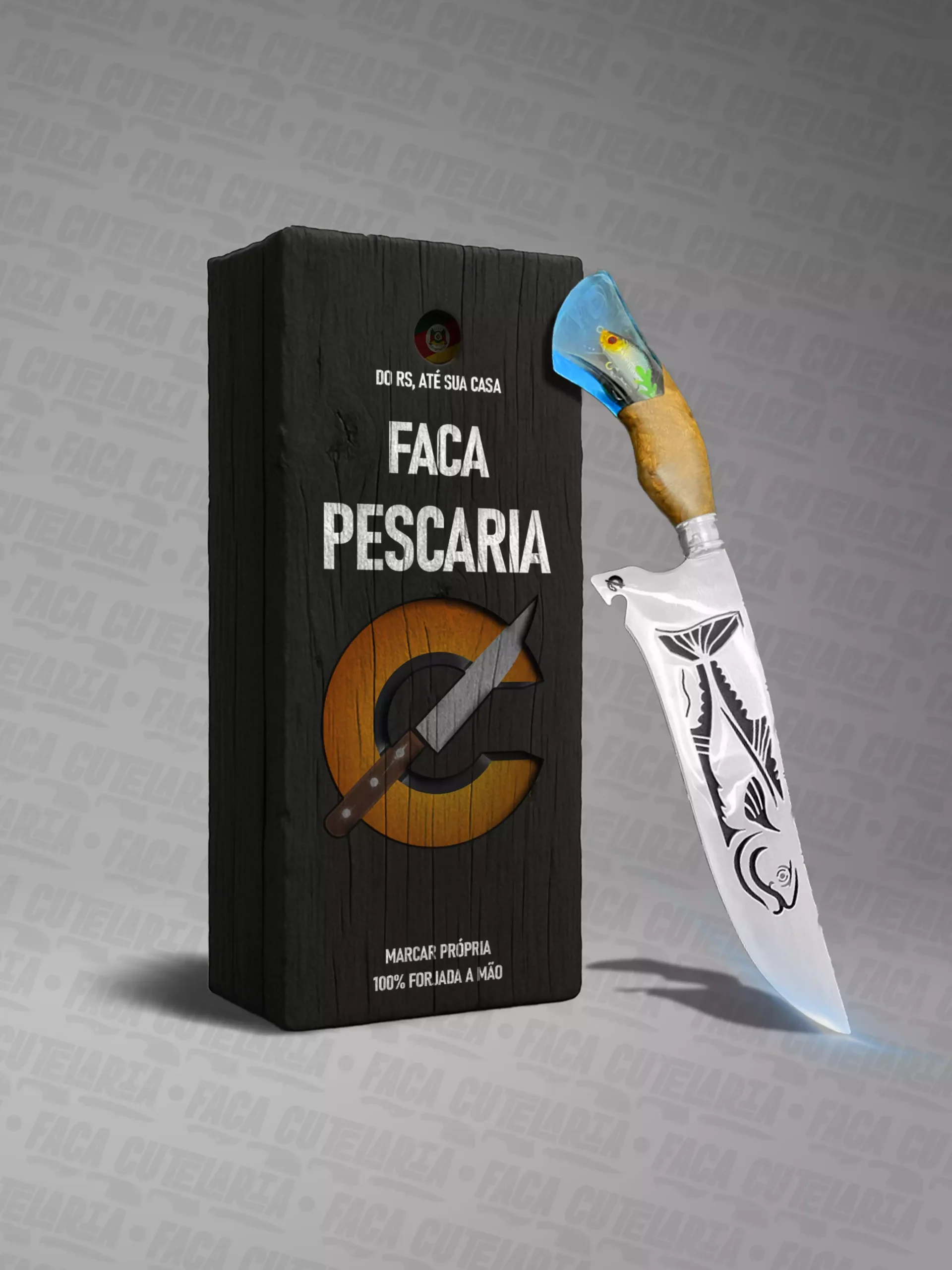 Faca Artesanal Pescaria - Cutelaria Forjada A Mao + Garantia